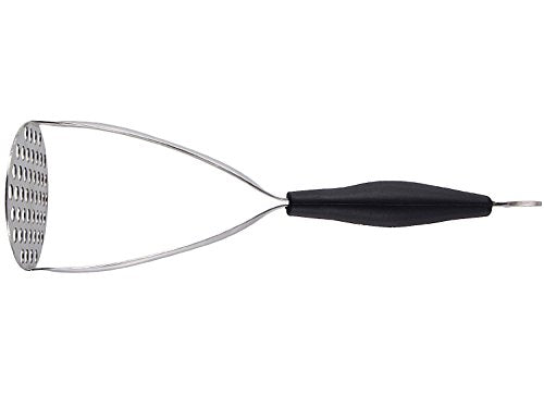 Joyoldelf Heavy Duty Stainless Steel Potato Masher, Professional Integrated Masher Kitchen Tool & Food Masher/Potato Smasher with Silicone Handle, Perfect for Bean, Vegetable, Fruits, Avocado, Meat - color: Black