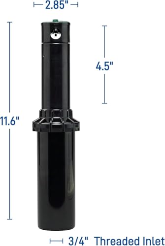 4-Pack Orbit 55662 Voyager II Professional 4" Adjustable Pop-Up Gear Drive Rotor Sprinkler Spray Head, 40° to 360° Pattern, 25' - 52' Spray Distance (Ten Bonus nozzles Included),Black
