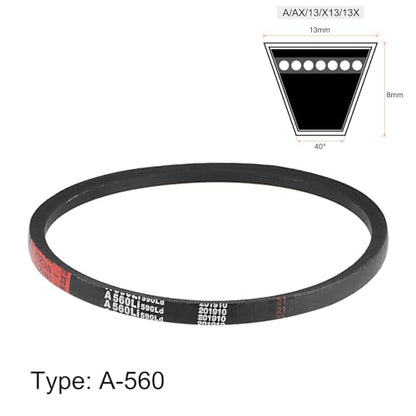uxcell A560 V-Belts 560mm Inner Girth 13mm Top Width 8mm Thickness A-Section Rubber Drive Transmission Belt 2pcs - size: 22"