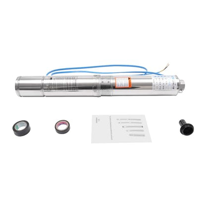 Deep Well Pump, Electric Submersible Bore Hole Deep Well Pump Stainless Steel Submersible Well Pumps Agricultural Irrigation Pump for Villages, Homes, Farms (115V 0.75KW 1HP) - style: 115V 0.75KW 1HP