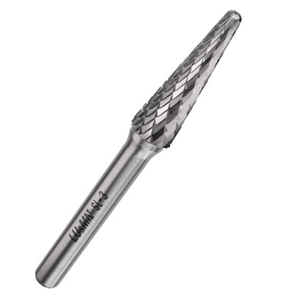 LU&MN SL-3 Tungsten Carbide Burr, 3/8" Head 1/4" Shank, 1 Pc - size: SL-3
