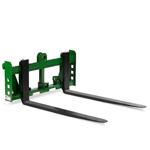 Titan Attachments Economy Series Global Euro Pallet Fork Frame Fits John Deere Tractors, Rated 4,000 LB, Receiver Hitch for Lightweight Towing (Pallet Fork Length: Frame + 42" Blades) - size: Pallet Fork Length: Frame + 42" Blades