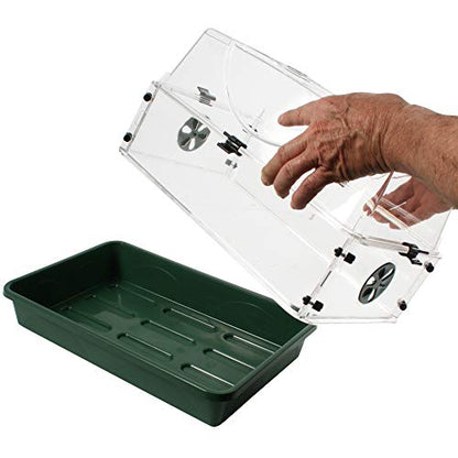 EarlyGrow Medium Seed and Herb Domed Propagator with Vented Side Height Extension and Security Clip Set,Green - size: Medium with 1 Height Extender and Clips