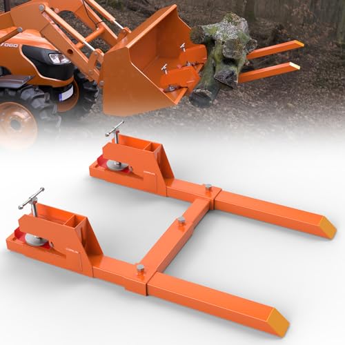 Clamp on Pallet Forks for Tractor Bucket 45" Total Length 2000LBS Capacity