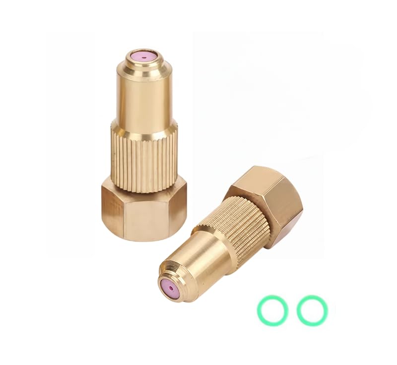 Brass Spray Nozzle Tips, 2 Pack, Ceramic Adjustable Mist and Stream Modes, Compatible with Backpack and Garden Sprayers, Heavy-Duty Replacement for Lawn and Farm
