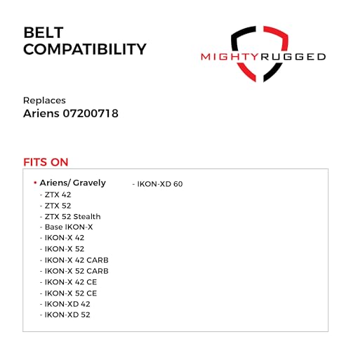07200718 Drive Belt Replacement for Ariens, Length 57", Heavy-Duty, Durable, Aramid Cord Belt Fits Ariens IKON XD 52 & 60, IKON X 42 & 52, ZTX 42, ZTX 52, CARB - size: 57" x 1/2"