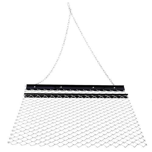 Steel Chain Drag Harrow, 4' x 5' ATV Tractor Harrow, Adjustable Tow Behind Field Yard Lawn Leveling Tool, Perfect for Soil Preparation, Pasture Care, and Seed Bed Grooming