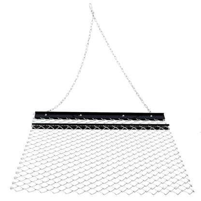 Steel Chain Drag Harrow, 4' x 5' ATV Tractor Harrow, Adjustable Tow Behind Field Yard Lawn Leveling Tool, Perfect for Soil Preparation, Pasture Care, and Seed Bed Grooming
