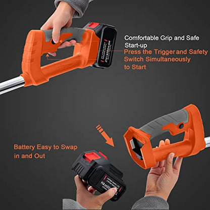 MAXMAN Cordless Weed Wacker, 21V 4Ah Batteries, for Yard Trimming & Edging