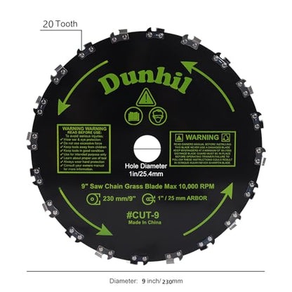 Dunhil Metal Brush Cutter Blade for Weed Eater, Cutter, Trimmer with 2 Set Adapter Kits (3 Pack 9 inch 20T 36T+10 inch 80T) - size: 9 inch 20T + 9 inch 36T + 10 inch 80T