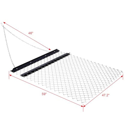 ATV Drag Harrow 4'x5', Chain Harrow for Landscape Leveling or Sod Prepping, UTV Tractor Attachment Seed Harrow for Gravel Driveway, Field, Yard, Farm, Garden Black