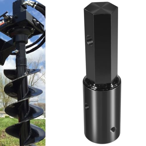 Heavy Duty Auger Adapter 2" Female Round to 2" Male Hex Bit Converter for Auger, Post Hole Digger, Mini Skid Steer, Tractor, Skid Steer Loader - size: 2 in F Round to 2 in M Hex