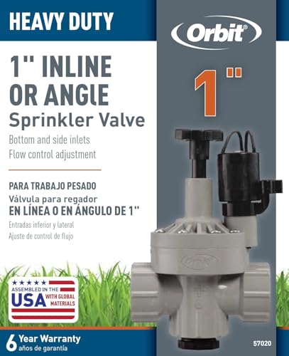 5-Pack Orbit 57020P 1" FPT 100 Series Automatic Inline/Angle Sprinkler Valve with Flow Control - size: 1 Inch (Pack of 5), style: Angle