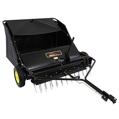 Brinly STS-42BHDK-A 40" Tow-Behind Lawn Sweeper with Dethatcher and Hamper Windscreen - size: 40"