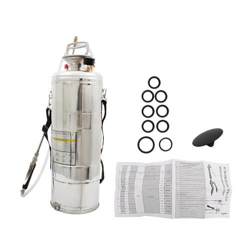 Heavy Duty Stainless Steel Sprayer, 3 Gallon Pump Sprayer, 12L Stainless Hand Pump Sprayer for Lawn, Garden Watering, Floor Cleaning (20 Wand & 3FT, Silver) - size: 3 Gallon