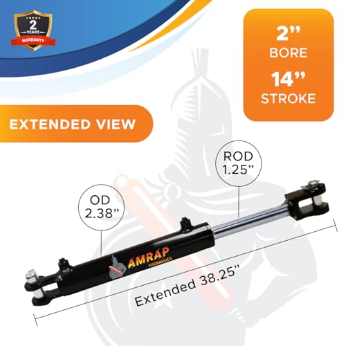 2x14 Hydraulic Cylinder - 2" Bore 14" Stroke Double Acting Welded Clevis Hydraulic Cylinder (2x14) - size: 2x14-SAE