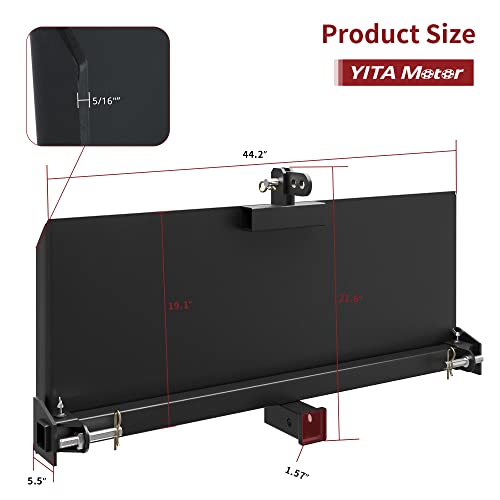 YITAMOTOR Skid Steer 3 Point Adapter Plate Mount with 2" Hitch Receiver