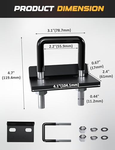 RETRUE Anti Rattle Hitch Tightener 1.25"-2" Rubber Coated Hitch Stabilizer - style: Black