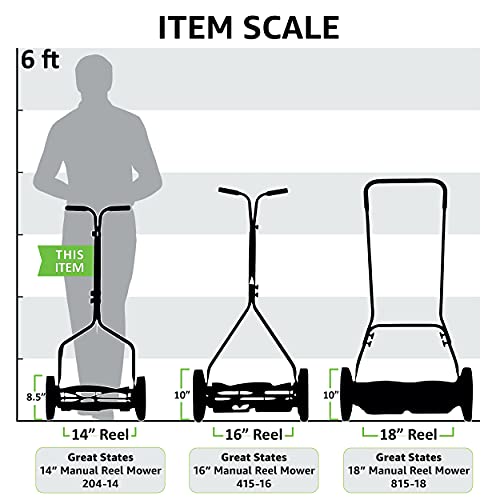 Great States 204-14 Hand Reel 14 Inch Push Lawn Mower - size: 14-Inch, 4-Blade