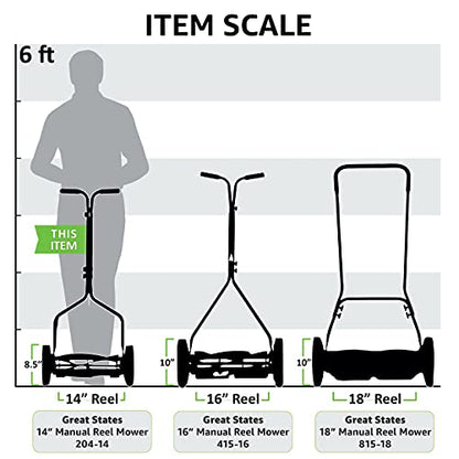 Great States 204-14 Hand Reel 14 Inch Push Lawn Mower - size: 14-Inch, 4-Blade