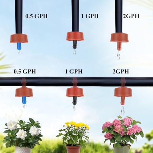 FULAIERGD1 GPH Pressure Compensating Drip Emitters,200Pcs Spot Drippers - color: 1 GPH 200PCS