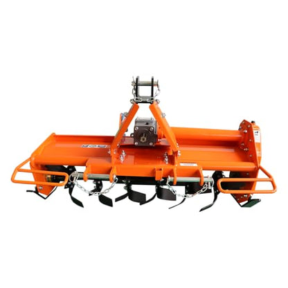 Gecheer 49" Rotary Tiller Attachment for Cat 1 Tractors with Replaceable L-Shaped Tines