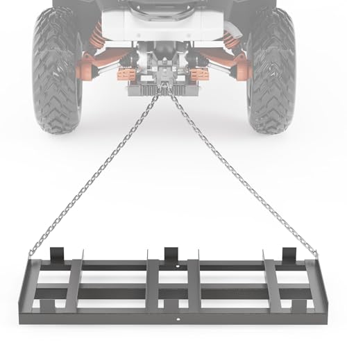 6FT Heavy Duty Drag Harrow, Tow Behind Driveway Grader & Land Leveler for ATV, UTV, Tractor & Lawn Mower, with 6FT Chain & Adjustable Bars for Gravel, Sand, Arena, Pasture, Lawn Care - size: 6FT