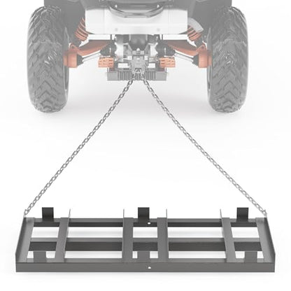 6FT Heavy Duty Drag Harrow, Tow Behind Driveway Grader & Land Leveler for ATV, UTV, Tractor & Lawn Mower, with 6FT Chain & Adjustable Bars for Gravel, Sand, Arena, Pasture, Lawn Care - size: 6FT