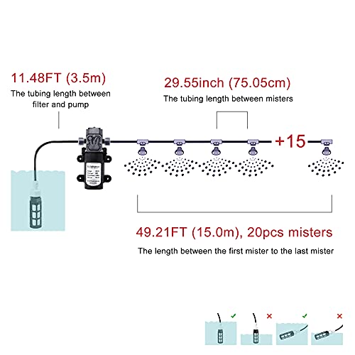 Outdoor Misting Cooling System with Pump Kit, 49.2FT(15M) Misting Line - color: (01) 15M Misting Line