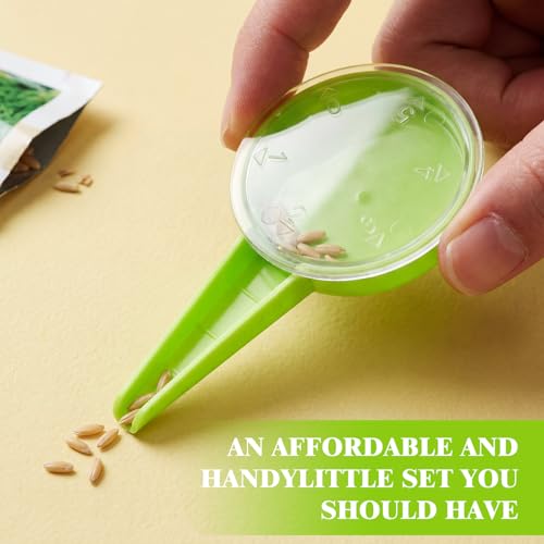 Mifoci 20 Pcs Mini Seed Spreader Handheld Seed Planter Tool Portable Garden Seeds Dispenser with 5 Dial Settings for Small Seeds of Flowers Vegetables Outdoor Indoor, Light Green