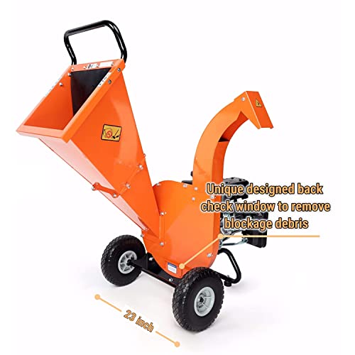 C30 Wood Chipper Shredder Mulcher 7 HP 212cc Heavy Duty Rotor Engine Gas Powered 3 inch Max Wood Diameter Capacity 20:1 Reduction Ratio - size: Pro: Faster & More Stable - C30