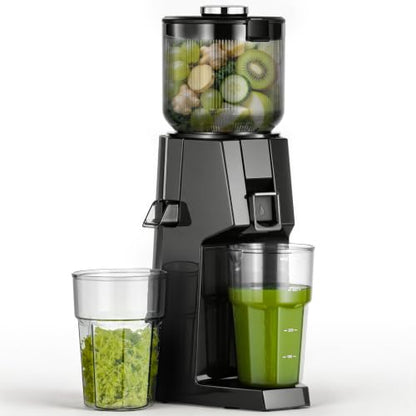AAOBOSI Juicer Machines, Cold Press Juicer with 5.8" Wide Feed Chute Black - color: Black