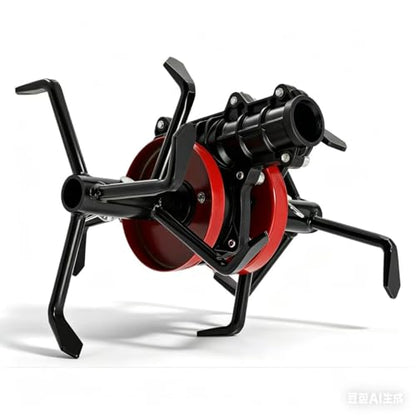 6-Claw Cultivator Wheel, Garden Tiller Attachment for Soil Loosening & Weeding, Heavy-Duty Aerator Tool for Lawn Mower & Rototiller, Fits 28mm 9-Tooth Shaft, Aluminum & Steel Construction – Black