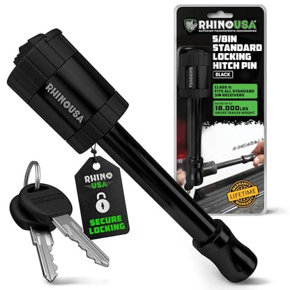 Rhino USA 3in Trailer Hitch Pin - Patented Locking Receiver Pin - color: Black, size: 3 IN - 1 Pack