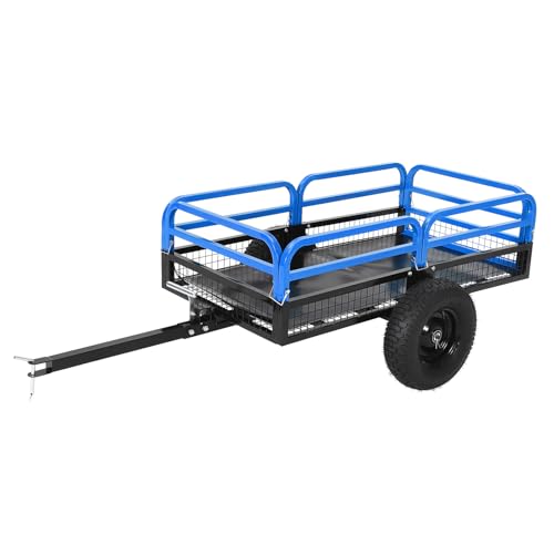 Garvee 1500 lbs ATV UTV Trailer, Pull Behind Dump Cart Lawn Mower Trailer - color: Blue