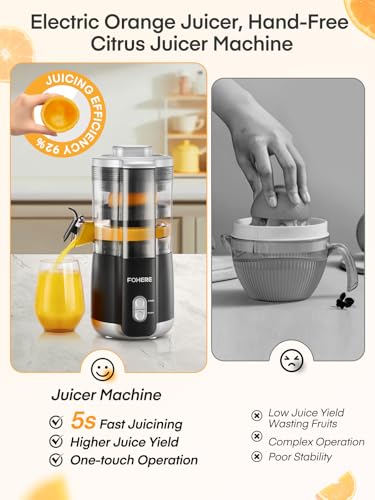 FOHERE Electric Citrus Juicer for Orange and Lemon