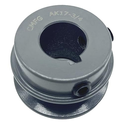 AK17-3/4 v Belt Pulley, 1.75 inch OD, 3/4 Inner Bore, cast Iron Material, AK Single Groove Motor Pulley for “A” or "4L" or "3L" Belts - size: 1.75 inch OD, 3/4 Inner Bore, style: 1 Groove