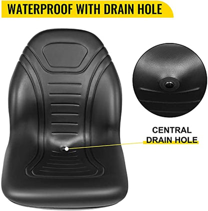 VEVOR Universal Lawn Tractor Seat Replacement, Compact High Back Mower Seat - style: 1Pc Black