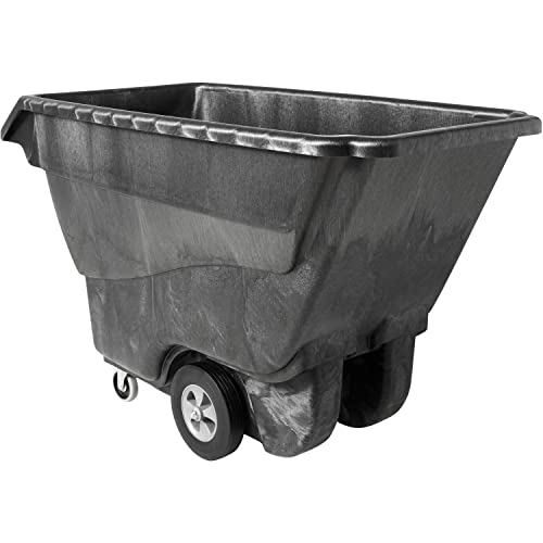 Rubbermaid Commercial Products Tilt Dump Truck/Trash Cart/Garbage Collection, 1250 lbs 1 Cubic Yard Heavy Load Capacity with Wheels, Trash Recycling Cart, Black, Office/Warehouse - size: 1 cubic yard