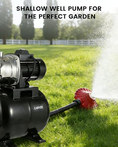 2-Pack 1.6 HP Shallow Well Pump with Pressure Tank, 1320 GPH Stainless Steel Water Jet Irrigation Pump, Automatic Pressure Switch, for Home Farm Garden Lawn & Yard