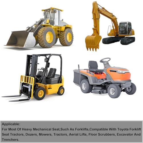 GXARTS Universal Forklift Excavator Tractor Seat with Adjustable Angle Back Micro Switch and Slide Compatible with Tractor Excavator Skid Loader Backhoe Dozer Telehandler Equipment Construction