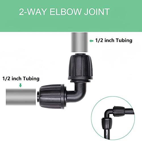 1/2" Drip Irrigation Fittings, Lock Barbed Elbow Connectors for Garden - size: 1/2" Elbow