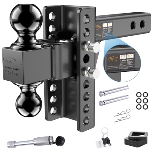 Adjustable Trailer Hitch -Drop Hitch Fit 2" Receiver - 6" Drop/Rise - size: 6 Inch Drop Hitch