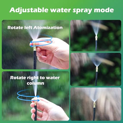 Drip Irrigation System 66 FT with 20 Nozzles, 360° Adjustable Bendable Garden Watering Misting System for Greenhouse, Yard, Lawn, Plant, Garden, 5/16 inch Hose (OD: 8mm) - color: 66 ft PU hose (5/16 in OD, 8mm)