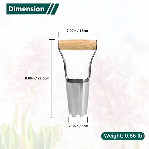 Garden Bulb Planter with 4 Inches Depth Mark, Bulb Planting Tool - size: 9.6in Bulb Planter