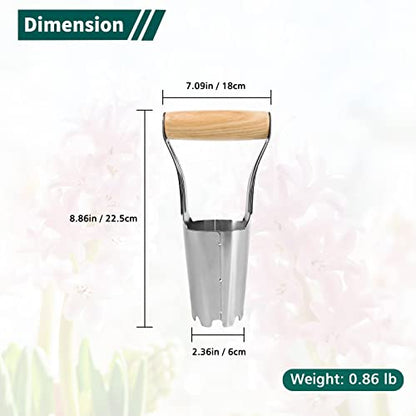 Garden Bulb Planter with 4 Inches Depth Mark, Bulb Planting Tool - size: 9.6in Bulb Planter