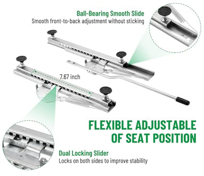 Dual Locking Ball Bearing Seat Sliders - color: Silver-Gray