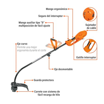 Brushcutter power 1000 W, 14 'of handle cut' D '