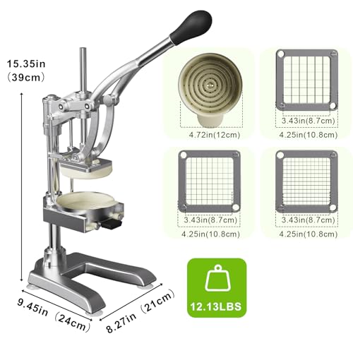 2-in-1 Commercial Manual Juicer & Vegetable Chopper, 3 Blades