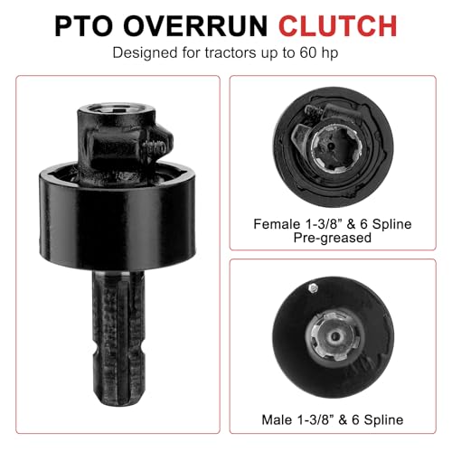 PTO Overrun Clutch 6 Spline 1-3/8" Quick Relese Over Running Coupler